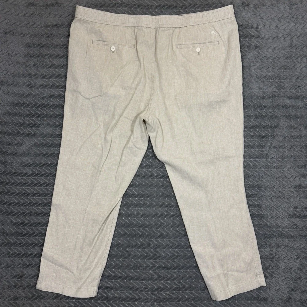Tommy Bahama Mens Beach Coast Linen Pull-On Pants Stone Khaki Big-2XL Boho